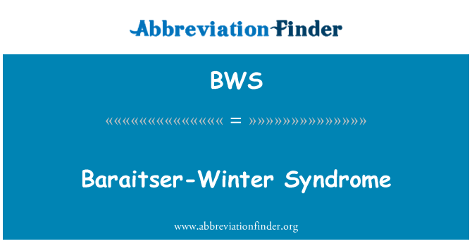 BWS: กลุ่มอาการ Baraitser-หนาว