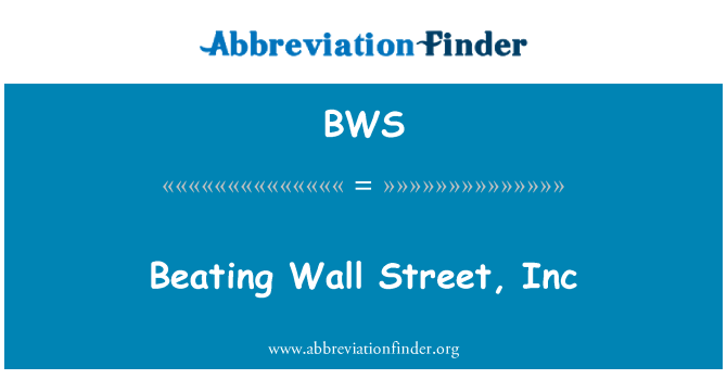 BWS: Schlagen Wall Street, Inc