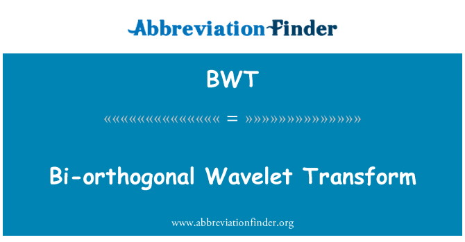 BWT: Orthogonal jounal Ondlèt transfòme