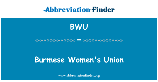 BWU: Burmesiske kvinder Union