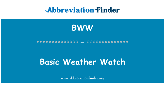 BWW: Basic Weather Watch