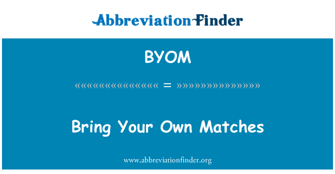 BYOM: Breng uw eigen Matches