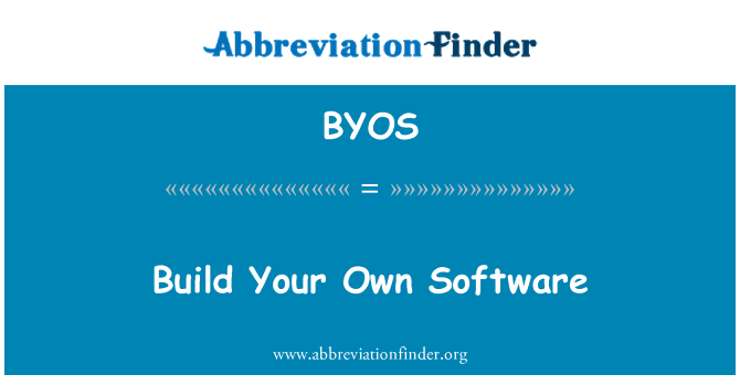 BYOS: לבנות תוכנה משלך