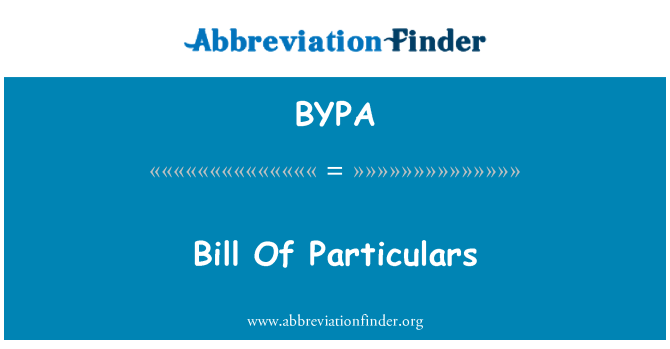 BYPA: Bill Of duomenys