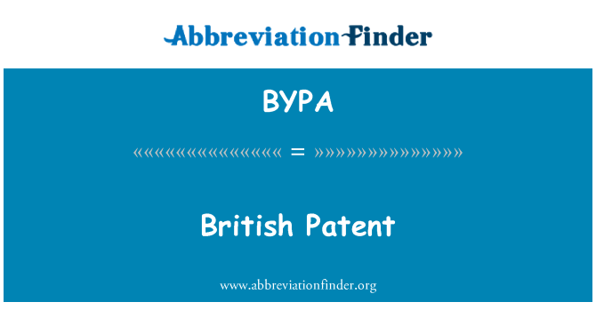 BYPA: Patente britânica