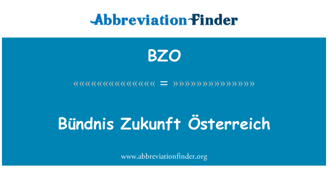 BZO: Bündnis زوکونفٹ Österreich