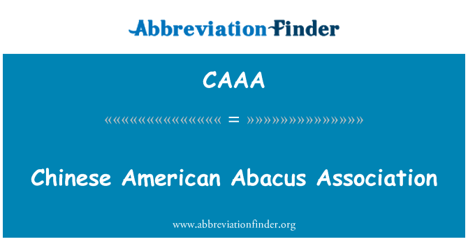 CAAA: Assoċjazzjoni Abacus Amerikan Ċiniżi