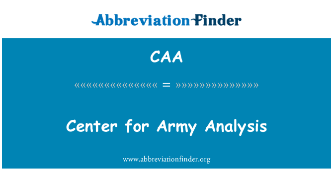 CAA: Armijas analīzes centrs