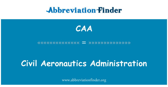 CAA: Civil luftfart Administration