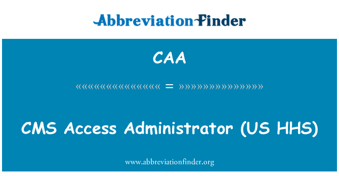 CAA: Administratè aksè CMS (Etazini HHS)