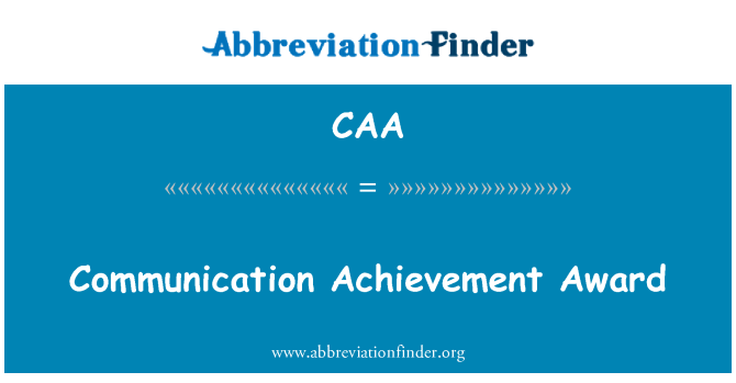 CAA: Comunicación Achievement Award