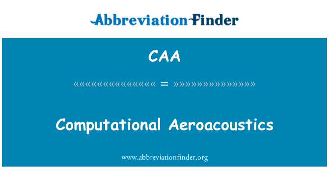 CAA: Aeroacoustics คำนวณ