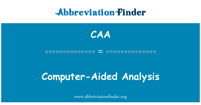 CAA: تجزیه و تحلیل های کامپیوتری