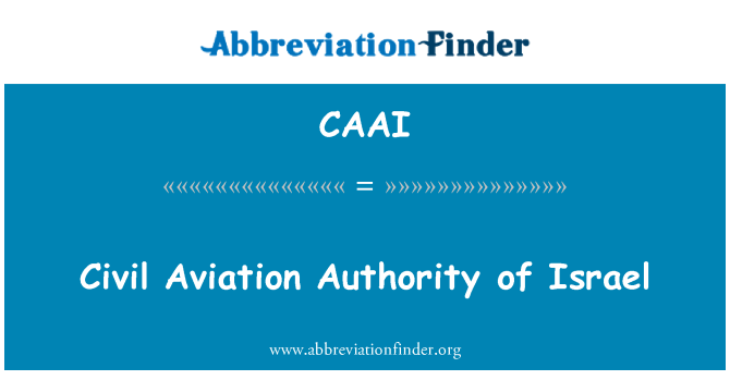 CAAI: Civil Aviation Authority of Israel