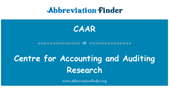 CAAR: Centre for Accounting and Auditing Research