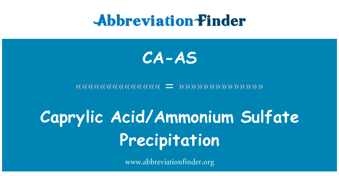 CA-AS: Caprylic Acid/Ammonium Sulfate nedbør