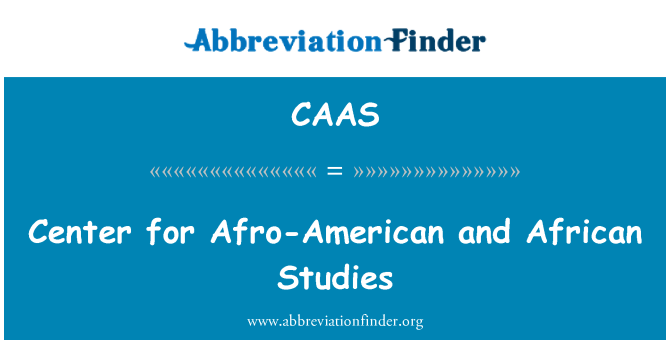 CAAS: Centrum Afro-American a afrických studií