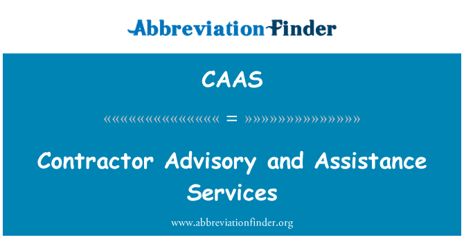 CAAS: Contractor Advisory and Assistance Services