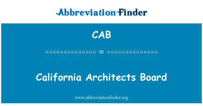 CAB: カリフォルニア建築家のボード