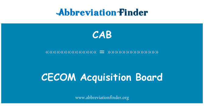 CAB: CECOM overname Board