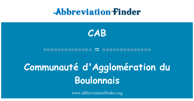 CAB: Du Communauté d'Agglomération Boulonnais