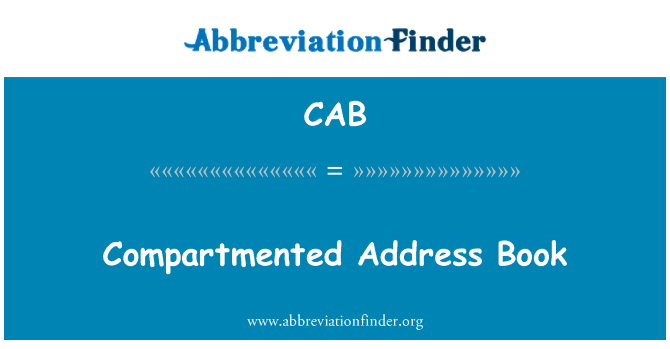 CAB: Llyfr cyfeiriadau compartmented