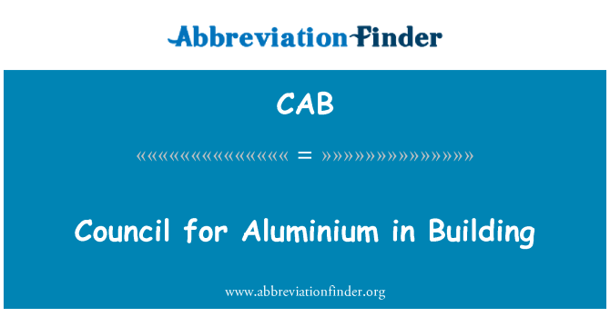 CAB: Rådet för Aluminium i byggnad