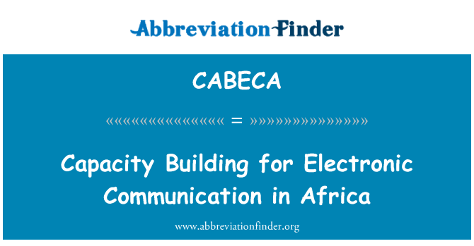 CABECA: 電子通信在非洲的能力建設