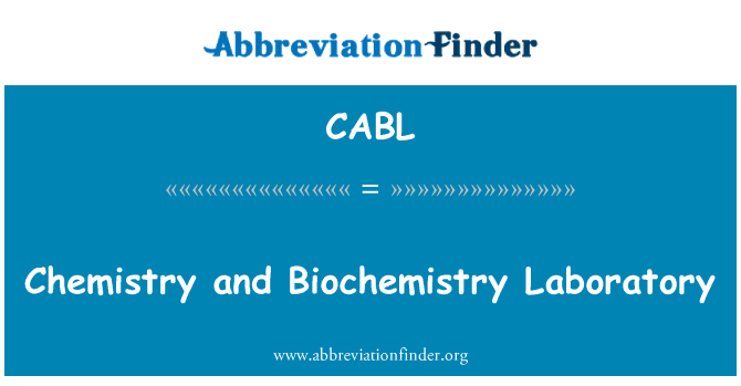CABL: Chemie a biochemie laboratorní