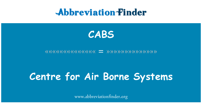 CABS: Canolfan ar gyfer aer a gludir mewn systemau