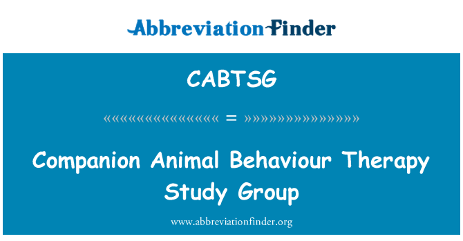 CABTSG: Companion Animal Behaviour Therapy Study Group