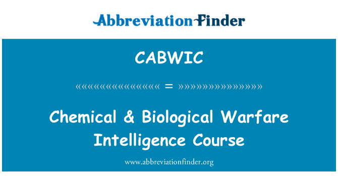 CABWIC: Curso de inteligencia de guerra química y biológica