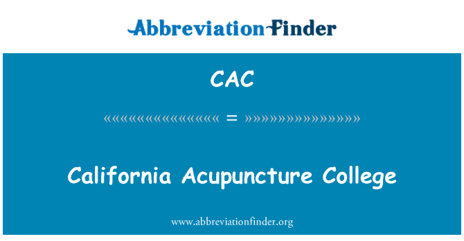 CAC: California Acupuncture College