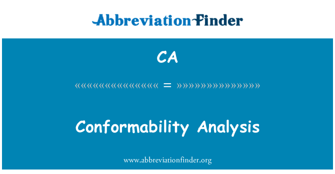 CA: تجزیه و تحلیل conformability