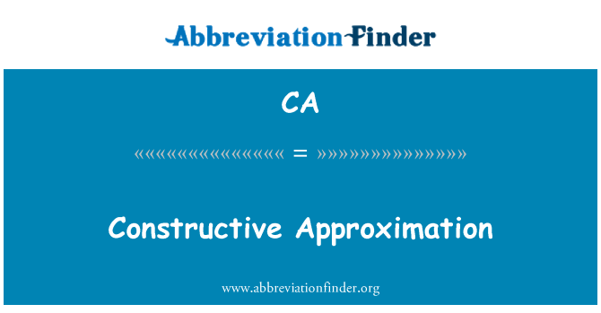 CA: 建设性的逼近