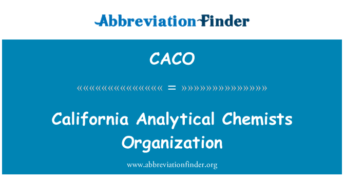 CACO: California chemików analitycznych organizacji