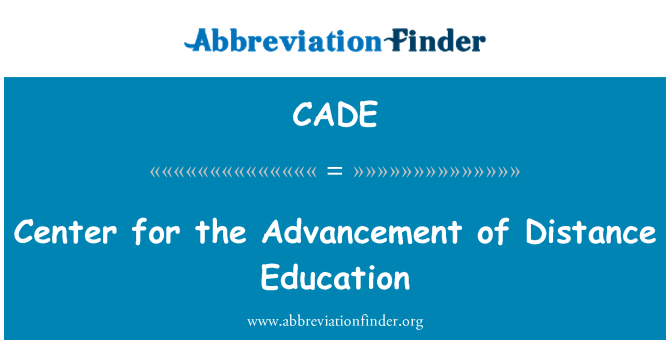 CADE: Iċ-Ċentru għall-avvanz ta ' l-edukazzjoni mill-bogħod