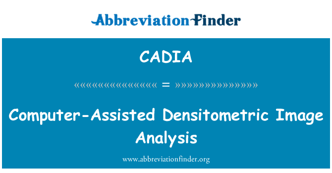 CADIA: Analisa berbantuan komputer Densitometric foto