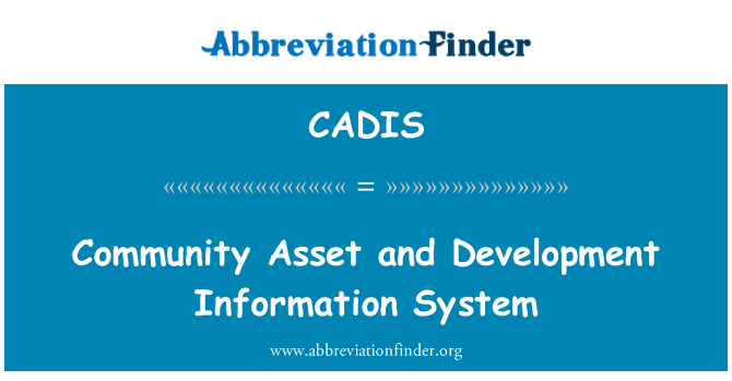CADIS: 社會資產和資訊系統開發