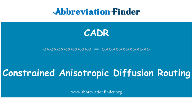 CADR: Constrained Anisotropic Diffusion Routing