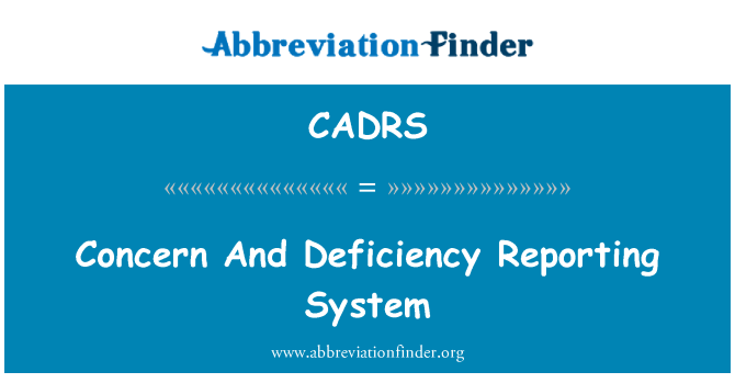 CADRS: 關注和缺陷報告系統