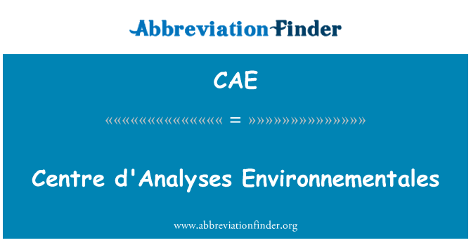 CAE: Център d ' анализи Environnementales