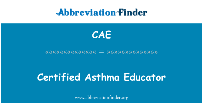 CAE: Certified Asthma Educator