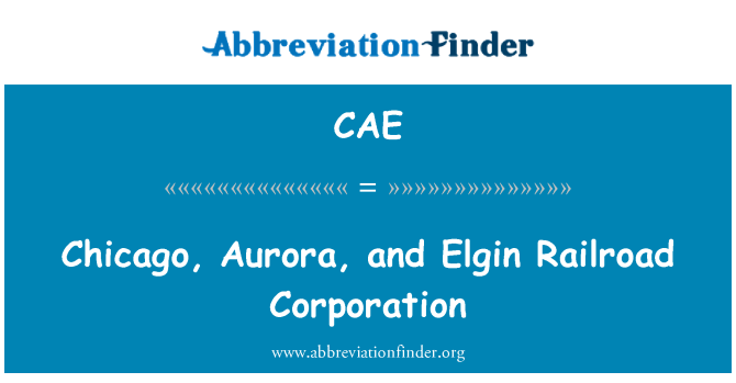 CAE: シカゴのオーロラとエルギンの鉄道株式会社