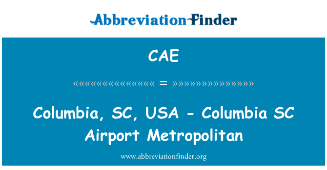 CAE: Columbia, SC, USA - Columbia SC Aeropuerto Metropolitano