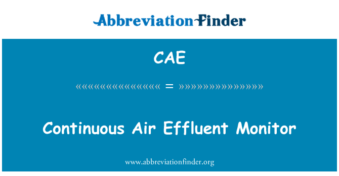 CAE: Kontinuierliche Air Abwasser Monitor