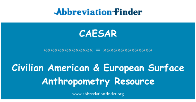 CAESAR: Dân sự người Mỹ & Châu Âu bề mặt Anthropometry tài nguyên