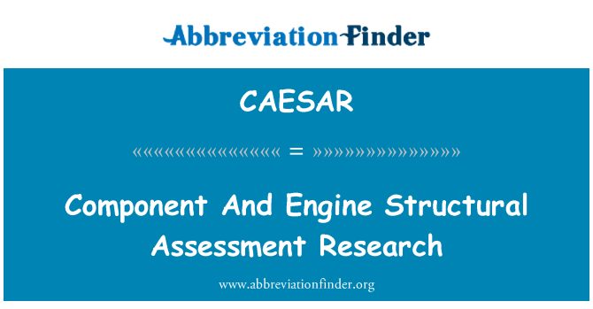 CAESAR: Component And Engine Structural Assessment Research