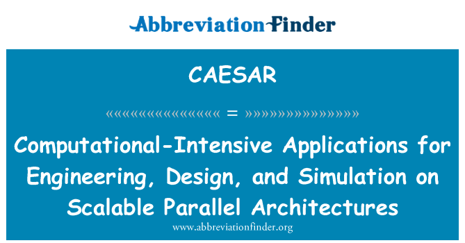 CAESAR: Изчислителни интензивни приложения за инженеринг, проектиране и симулиране на мащабируеми паралелни архитектури