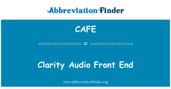 CAFE: Selgus Audio esiotsa